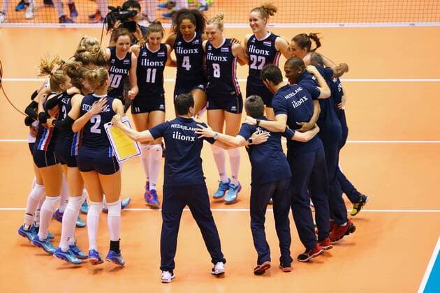 Netherlands team group Mannschaftsbild Totale (NED), MAY 20, 2016 - Volleyball : Women s Volleyball World Final Qualification for the Rio de Janeiro Olympics 2016 match between Netherlands 3-0 Italy at Tokyo Metropolitan Gymnasium, Tokyo, Japan. Noxthirdxpartyxsales  (ipha022054)