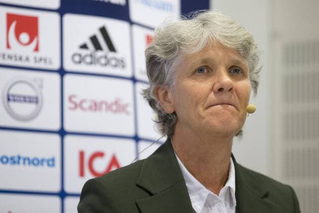 Fußball, Damen, Pia Sundhage - PK Nationalteam Schweden 160520 Sveriges förbundskapten i fotboll Pia Sundhage under en presskonferens 20 maj 2016 i Göteborg.  Copyright: MICHAELxERICHSEN BB160520BB003