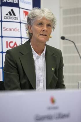Fußball, Damen, Pia Sundhage - PK Nationalteam Schweden 160520 Sveriges förbundskapten i fotboll Pia Sundhage under en presskonferens 20 maj 2016 i Göteborg.  Copyright: MICHAELxERICHSEN BB160520BB004