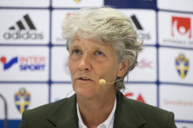 Fußball, Damen, Pia Sundhage - PK Nationalteam Schweden 160520 Sveriges förbundskapten i fotboll Pia Sundhage under en presskonferens 20 maj 2016 i Göteborg.  Copyright: MICHAELxERICHSEN BB160520BB005