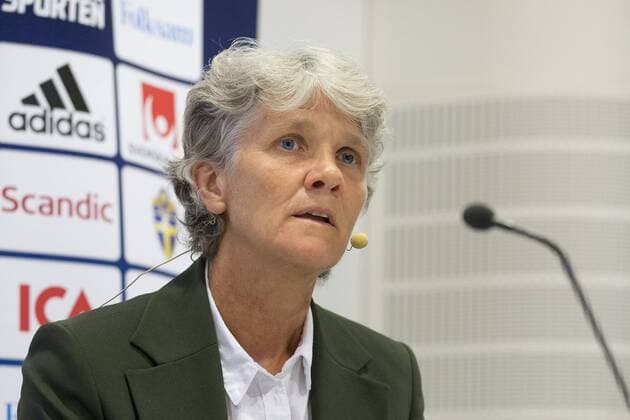 Fußball, Damen, Pia Sundhage - PK Nationalteam Schweden 160520 Sveriges förbundskapten i fotboll Pia Sundhage under en presskonferens 20 maj 2016 i Göteborg.  Copyright: MICHAELxERICHSEN BB160520BB006
