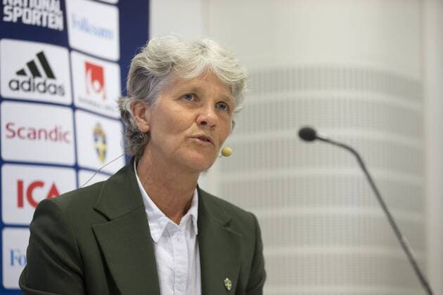 Fußball, Damen, Pia Sundhage - PK Nationalteam Schweden 160520 Sveriges förbundskapten i fotboll Pia Sundhage under en presskonferens 20 maj 2016 i Göteborg.  Copyright: MICHAELxERICHSEN BB160520BB007