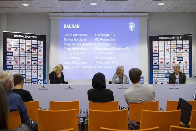Fußball, Damen, Pia Sundhage - PK Nationalteam Schweden 160520 Sveriges förbundskapten i fotboll Pia Sundhage under en presskonferens 20 maj 2016 i Göteborg.  Copyright: MICHAELxERICHSEN BB160520BB009