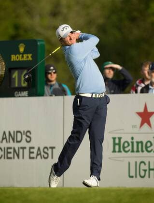 20.05.2016. The K Club, Straffan, Co. Kildare, Ireland. Dubai Duty Free Irish Open Golf Championship Round 2. Michael Hoey teeing off on the 10th hole. xPeterxFitzpatrickx  ActionPlus11739010
