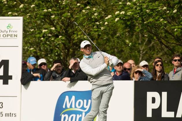 20.05.2016. The K Club, Straffan, Co. Kildare, Ireland. Dubai Duty Free Irish Open Golf Championship Round 2. Rory Mcilroy watches his tee shot on the 14th hole. xPeterxFitzpatrickx  ActionPlus11739029