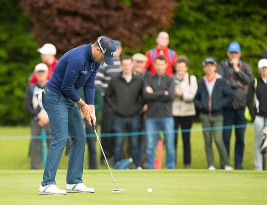 20.05.2016. The K Club, Straffan, Co. Kildare, Ireland. Dubai Duty Free Irish Open Golf Championship Round 2. Danny Willett taps in on the 14th green. xPeterxFitzpatrickx  ActionPlus11739032