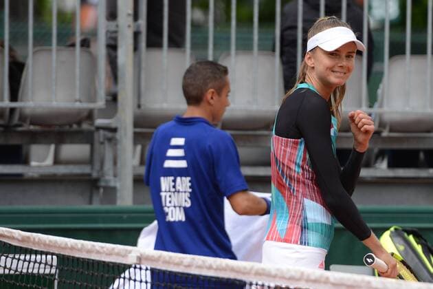 May 20, 2016 - Paris, France - DANIELA HANTUCHOVA after winning her match vs. J. Brady in the French Open Qualifying Tournament. Tennis 2016 - French Open Qualifying Tournament - Day 5 - ZUMAl132