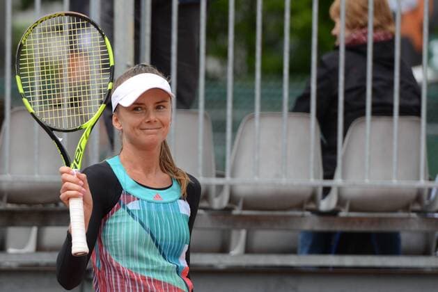 May 20, 2016 - Paris, France - DANIELA HANTUCHOVA waves to the crowd after winning her match vs. J. Brady in the French Open Qualifying Tournament. Tennis 2016 - French Open Qualifying Tournament - Day 5 - ZUMAl132