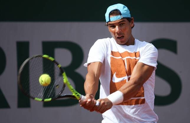 Spanish Rafael Nadal pictured during a training practise at the Roland Garros French Open tennis tournament, in Paris, France, Saturday 21 May 2016. The Roland Garros Grand Slam takes place from 15 May to 5 June 2016. VIRGINIExLEFOUR  x04854640x