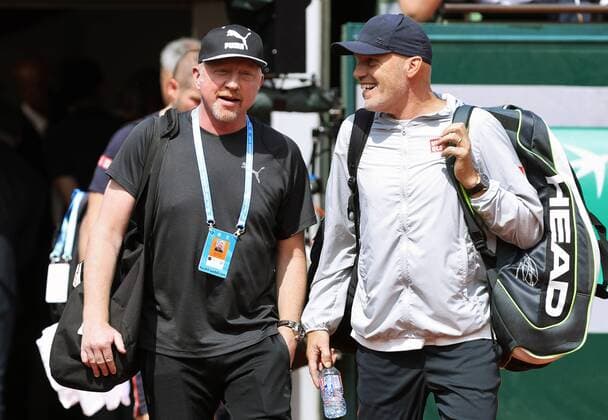 TENNIS - ATP Tennis Herren French Open 2016 PARIS,FRANCE,21.MAY.16 - TENNIS - ATP World Tour, Roland Garros, French Open, Grand Slam, training. Image shows Boris Becker and Gebhard Gritsch. GEPAxpictures xMatthiasxHauer