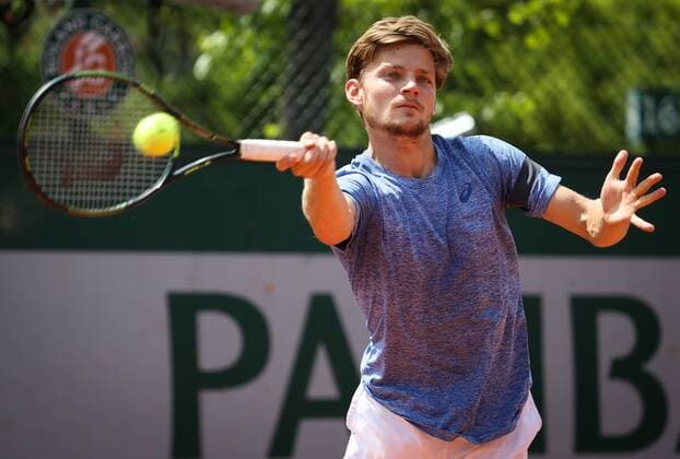 Belgian David Goffin pictured during a training practise at the Roland Garros French Open tennis tournament, in Paris, France, Saturday 21 May 2016. The Roland Garros Grand Slam takes place from 15 May to 5 June 2016. VIRGINIExLEFOUR  x04854725x