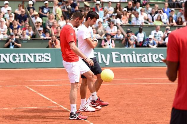 Michael Llodra (FRA) Novak Djokovic (SRB) TENNIS : Roland Garros 2016 - French Open - 21 05 2016 TennisMagazine 