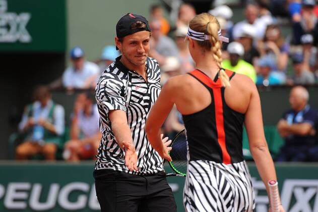 Lucas Pouille (FRA) Kristina Mladenovic (FRA) TENNIS : Roland Garros 2016 - French Open - 21 05 2016 TennisMagazine 