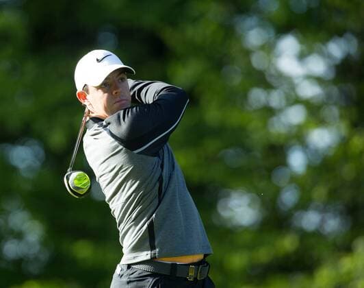 22.05.2016. The K Club, Straffan, Co. Kildare, Ireland. Dubai Duty Free Irish Open Golf Championship Round 3 completion held over from Saturday due to bad weather. Rory Mcilroy tees off on the 17th. xPeterxFitzpatrickx  ActionPlus11740127