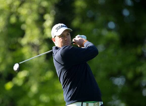 22.05.2016. The K Club, Straffan, Co. Kildare, Ireland. Dubai Duty Free Irish Open Golf Championship Round 3 completion held over from Saturday due to bad weather. Matthew Southgate tees off on the 17th. xPeterxFitzpatrickx  ActionPlus11740128