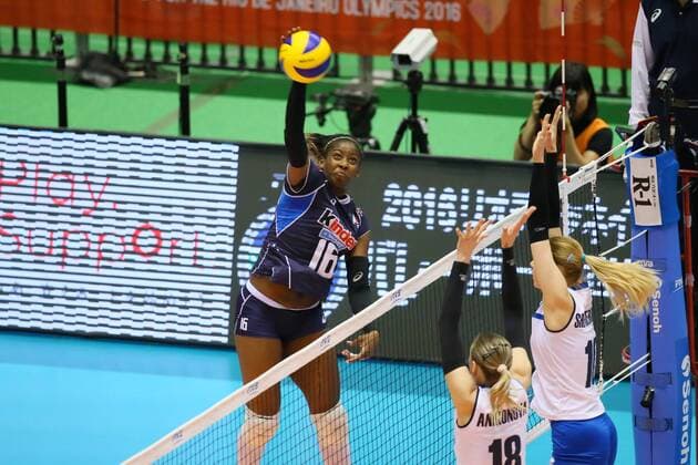 Volleyball, Damen Olympia Quali, Italien - Kasachstan Miriam Sylla (ITA), MAY 22, 2016 - Volleyball : Women s Volleyball World Final Qualification for the Rio de Janeiro Olympics 2016 match between Italy 3-0 Kazakhstan at Tokyo Metropolitan Gymnasium, Tokyo, Japan. NOxTHIRDxPARTYxSALES.  (mrva125901)