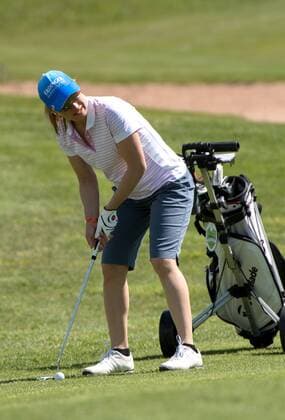GOLF - Magdalena Neuner ( im 4. Monat schwanger ) am 21.05.2016 während der Tobi Angerer Golf Challenge im Golf Resort Achental, Grassau, Deutschland