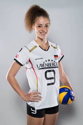 20.05.2016, Olympiastuetzpunkt, Heidelberg Volleyball, Fotoshooting Nationalmannschaft Frauen Kimberly Drewniok ( 9 GER)