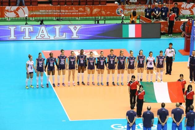 Italy Women s team group Mannschaftsbild Totale MAY 22, 2016 - Volleyball : Women s Volleyball World Final Qualification for the Rio de Janeiro Olympics 2016 match between Italy 3-0 Kazakhstan at Tokyo Metropolitan Gymnasium, Tokyo, Japan. Noxthirdxpartyxsales  (mrva125920)