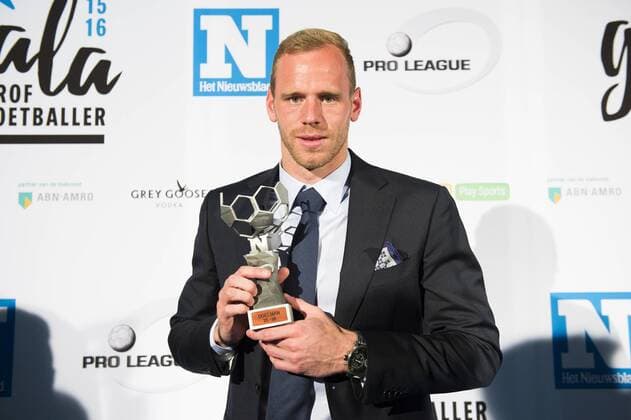 Gent s goalkeeper Matz Sels pictured during the first edition of the Professional Soccer Player of the Year 2016 gala evening, Monday 23 May 2016, in Gent. LAURIExDIEFFEMBACQ  x04856685x