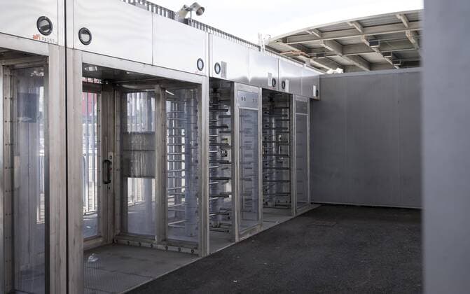 Italy: Giuseppe Meazza stadium - Champion League The gate controls. Giuseppe Meazza stadium (also known as San Siro) will host the Champions League final between Real Madrid Cub de Futbol and Club Atletico De Madrid.  NicolòxCampo