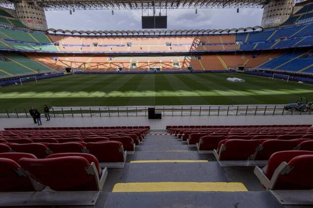 Fußball, Champions League Finale, Giuseppe Meazza Stadion in Mailand Italy: Giuseppe Meazza stadium - Champion League Giuseppe Meazza stadium (also known as San Siro) will host the Champions League final between Real Madrid Cub de Futbol and Club Atletico De Madrid  NicolòxCampo