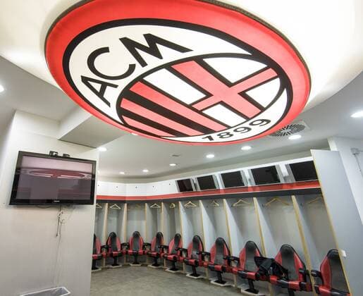 Italy: Giuseppe Meazza stadium - Champion League Dressing room of AC Milan at Giuseppe Meazza Stadium. This dressing room will be used by Atletico Madrid during the 2016 Champions League Final.  NicolòxCampo