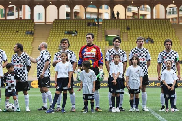 Formel 1, GP von Monaco, Charity Football Match Monaco Grand Prix, Monte Carlo 25 - 29 May 2016 Line up at a charity football match. 24.05.2016. 