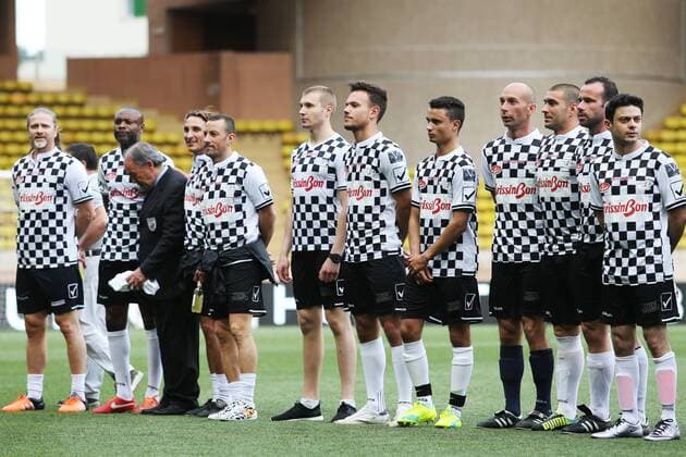 Formel 1, GP von Monaco, Charity Football Match Monaco Grand Prix, Monte Carlo 25 - 29 May 2016 Line up at a charity football match. 24.05.2016. 