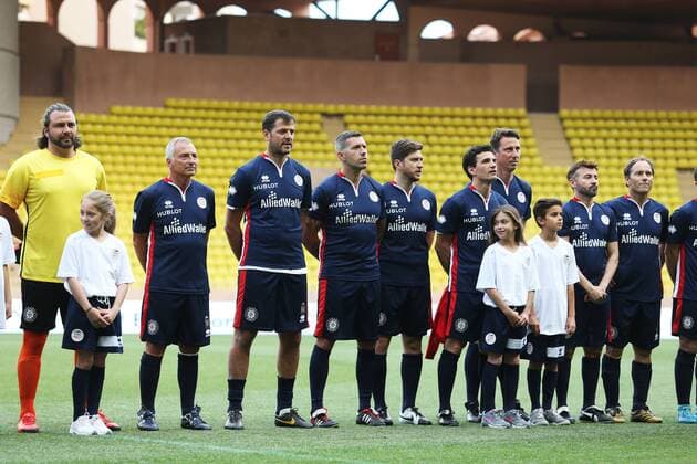 Formel 1, GP von Monaco, Charity Football Match Monaco Grand Prix, Monte Carlo 25 - 29 May 2016 Line up at a charity football match. 24.05.2016. 