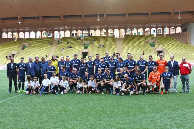 Formel 1, GP von Monaco, Charity Football Match Monaco Grand Prix, Monte Carlo 25 - 29 May 2016 Line up at a charity football match. 24.05.2016. 