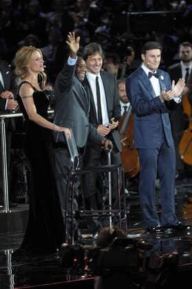 Milan Concert Bocelli & Zanetti Night Pictured: Michelle Hunziker, Pele, Leonardo Araujo, Javier Zanetti  xAlbertoxTerenghix