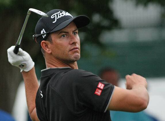 Golf, ProAm Turnier in Fort Worth May 26, 2016 - Fort Worth, TX, USA - ADAM SCOTT doesn t like his tee shot on No. 10 during round one of the Dean & DeLuca Invitational at Colonial Country Club in Fort Worth, Texas. Golf 2016 - Dean & DeLuca Invitational - Round 1 - ZUMAm67_