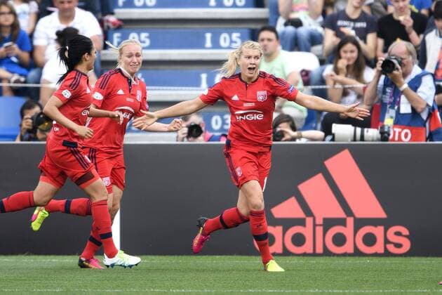 160526 Lyons Ada Hegerberg Torjubel -- Champions League Finale Damen Frauenfussball Fussball VfL Wolfsburg - Olympique Lyon - 26. mai 2016 in Reggio Emilia.  Copyright: CARLxSANDIN BB160526CS037