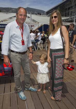 Monaco, Monte Carlo - May 26, 2016: FIA Formula One World Championship WM Weltmeisterschaft with Gerhard Berger, Girlfriend Helene and Daughter Ella Monaco F1 Grand Prix