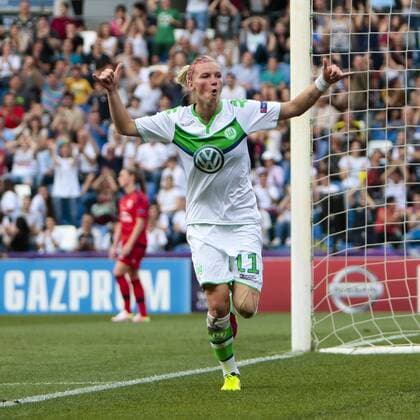 Bilder des Tages SPORT Fußball, Damen, Champions League Finale, VfL Wolfsburg - Olympique Lyon Fußball, UEFA Women s Champions League Finale, VfL Wolfsburg - Olympique Lyon; Alexandra Popp (Alex Popp, Wolfsburg, 11) Jubel, Torjubel, Freude, Emotion, Torerfolg, Aktion, action, goal, goal celebration, celebrates. xtgx