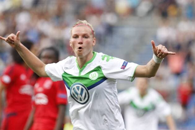 26.05.2016. Stadio Citta del Tricolore, Reggio, Italy. UEFA Womens Champions League Final. VfL Wolfsburg versus Olympique Lyon. 11 Alexandra Popp (VfL Wolfsburg) celebrates scoring her goal for 1-1 xEmanuelexPennacchiox  ActionPlus11741975