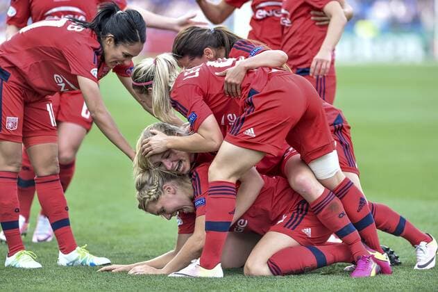 Fußball, Damen, Champions League Finale, VfL Wolfsburg - Olympique Lyon May 26, 2016 - Reggio Emilia, Italy - Ada Hegerberg of Lyon celebrates scoring her goal during the UEFA Women s Champions League Final between Wolfsburg Ladies and Lyon Ladies at Stadio CittÃƒ del Tricolore, Reggio Emila, Italy on 21 May 2016 Wolfsburg v Lyon - UEFA Women s Champions League Final  - ZUMAn230