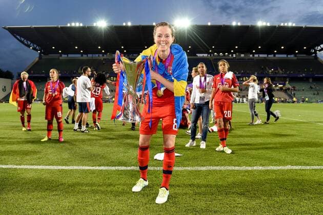 Fußball, Damen, Champions League Finale, VfL Wolfsburg - Olympique Lyon 160526 Lotta Schelin jubeln über den Champions League Sieg - Champions League Finale Damen - VFL Wolfsburg - Olympique Lyon -26 Mai 2016 - Reggio Emilia.  Copyright: CARLxSANDIN BB160526CS092