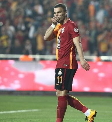 Ziraat Turkish Cup Final match between Fenerbahce and Galatasaray at Antalya Arena in Antalya , Turkey on May 26 , 2016. Pictured: Lukas Podolski of Galatasaray. 