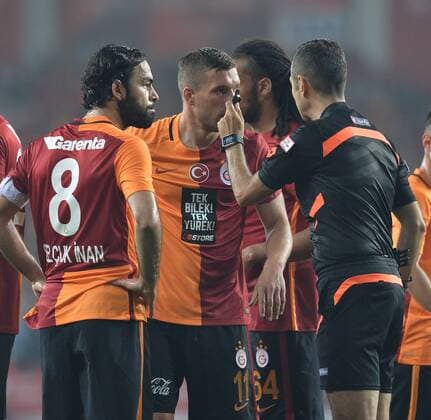 Ziraat Turkish Cup Final match between Fenerbahce and Galatasaray at Antalya Arena in Antalya , Turkey on May 26 , 2016. Pictured: Selcuk Inan and Lukas Podolski of Galatasaray. 