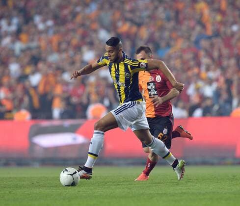 Ziraat Turkish Cup Final match between Fenerbahce and Galatasaray at Antalya Arena in Antalya , Turkey on May 26 , 2016. Pictured: Josef de Souza of Fenerbahce and Emre Colak of Galatasaray. 