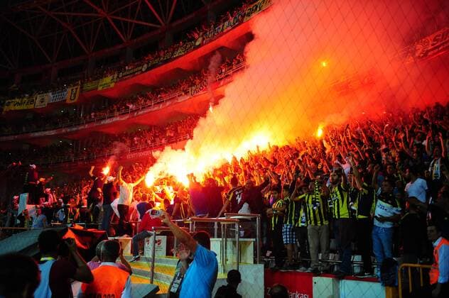 Ziraat Turkish Cup Final match between Fenerbahce and Galatasaray at Antalya Arena in Antalya , Turkey on May 26 , 2016. Pictured: Fans of Fenerbahce. 