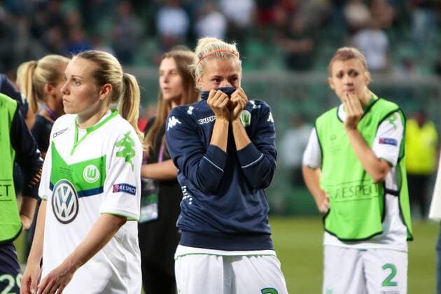 Fußball, UEFA Women s Champions League Finale, VfL Wolfsburg - Olympique Lyon; Zsanett Jakabfi (Wolfsburg, 3) enttäuscht, frustriert, niedergeschlagen Enttäuschung, Frust, disappointed. xtgx