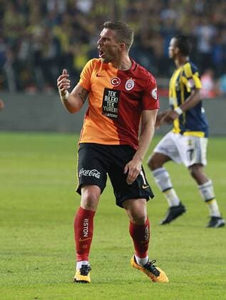 Ziraat Turkish Cup Final match between Fenerbahce and Galatasaray at Antalya Arena in Antalya , Turkey on May 26 , 2016. Final Score: Glatasaray 1 - Fenerbahce 0 Pictured: Lukas Podolski of Galatasaray. 