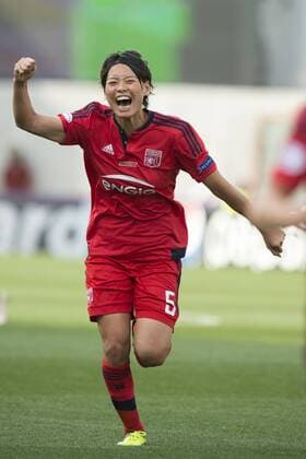 Fußball, Damen, Champions League Finale, VfL Wolfsburg - Olympique Lyon Saki Kumagai (Lyon), MAY 26, 2016 - Football Soccer : Saki Kumagai of Lyon celebrates their 1st goal during the UEFA Women s Champions League Final match between VfL Wolfsburg 1(3-4)1 Lyon at Stadio Citta del Tricolore in Reggio Emilia, Italy. Noxthirdxpartyxsales  (bxlb060581)
