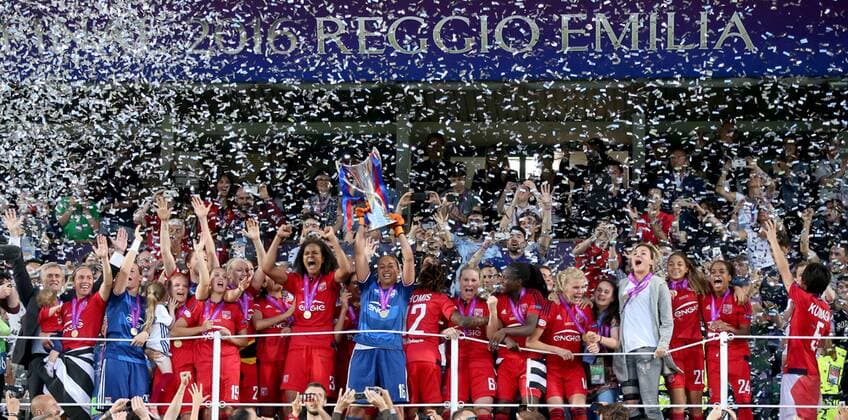 Reggio Emilia, Stadio CittÃ del Tricolore, 26.05.2016, Fussball - Frauen - Champions League - Finale - VfL Wolfsburg - Olympique Lyon Bild: Olympique Lyon ist Champions League-Sieger 2015 16