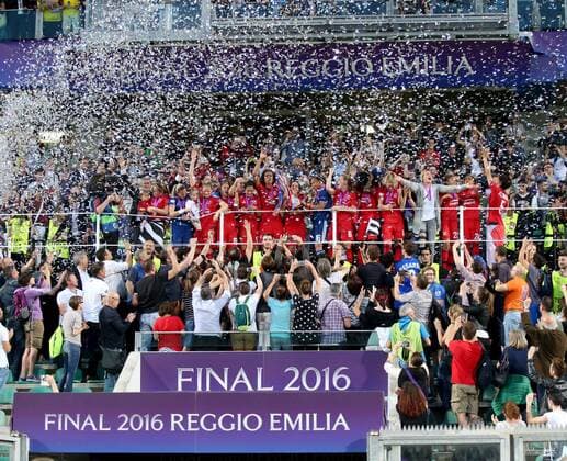 Reggio Emilia, Stadio CittÃ del Tricolore, 26.05.2016, Fussball - Frauen - Champions League - Finale - VfL Wolfsburg - Olympique Lyon Bild: Olympique Lyon ist Champions League-Sieger 2015 16