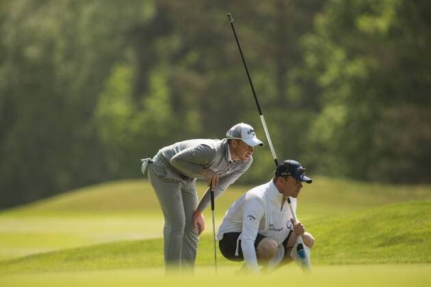 27 05 2016. London, United Kingdom. Danny Willett (ENG) lines up a putt on the 9th green BMW PGA Golf Herren Championships Wentworth 27th May 2016.  xRichardxWashbrookex xixImagesx IIM-12751-0011