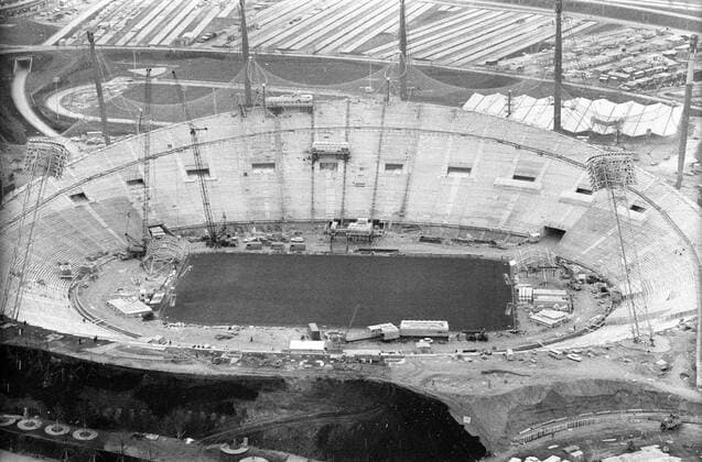 Auf dem Weg zu den Spielen 1972, das Münchner Olympiastadion